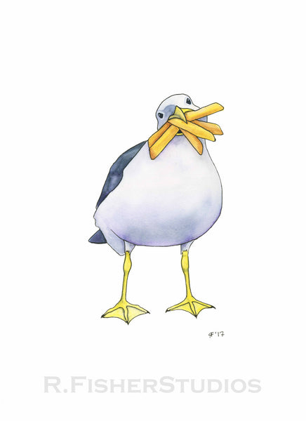 French Fry Gull With A Big Mouthfull