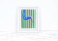 Worm Couture Ostrich Watercolor Print | Funny Bird Wall Art | Whimsical Animal Art