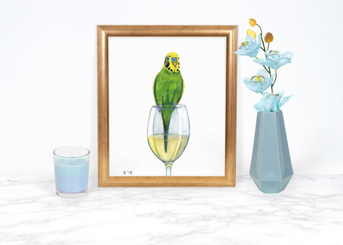 Budgie and White Wine
