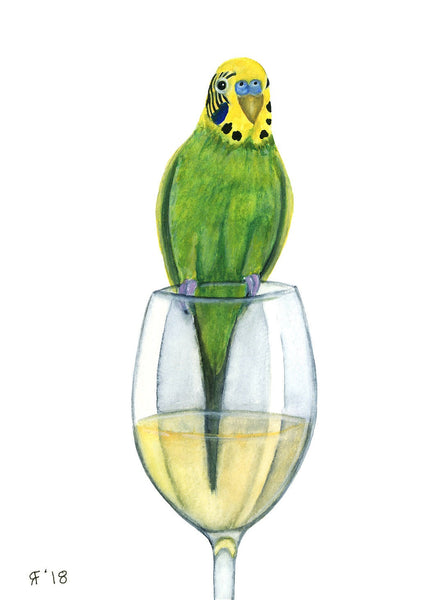 Budgie and White Wine