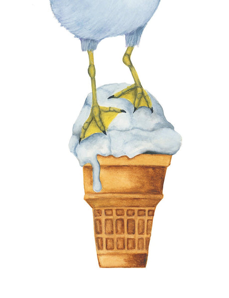 American Ice cream Gull - Original Watercolor Painting