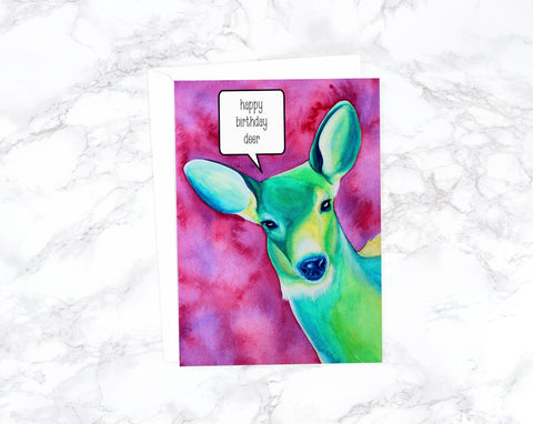 Deer Birthday Card, Best Friend Birthday Card, Funny Birthday Card, Funny Boyfriend Birthday Card, Friend, Watercolor Birthday Card