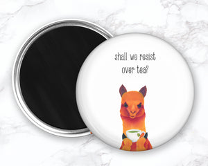 Llama Magnet, Alpaca Magnet, Resist Magnet, Llama Fridge Magnet, Feminist Magnet, Refrigerator Magnets, Feminist Gifts, Gift For Her