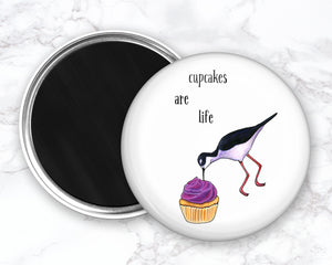 Black Necked Stilt Magnet, Cupcake Magent, Funny Food Magnet, Coastal Magnet, Refrigerator Magnets, Funny Kitchen Magnets, Fridge Magent