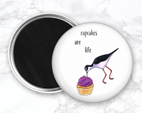 Black Necked Stilt Magnet, Cupcake Magent, Funny Food Magnet, Coastal Magnet, Refrigerator Magnets, Funny Kitchen Magnets, Fridge Magent