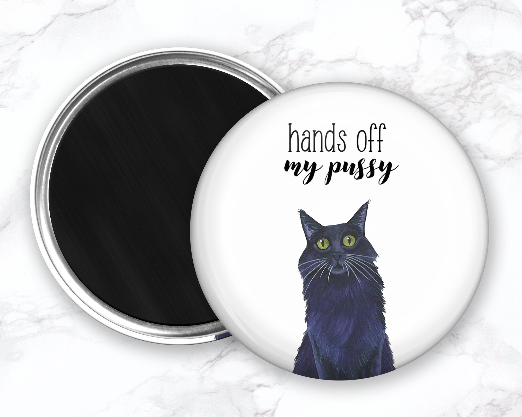 Black Cat Magnet, Feminist Magnet, Funny Cat Magent, Cat Fridge Magnet, Refrigerator Magnets, Feminist Gifts, Anti-Trump, Cat Kitchen Magnet