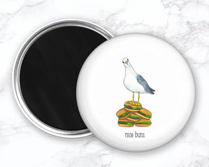 Funny Seagull Magnet, Funny Food Magnet, Burger Magnet, Coastal Magnet, Refrigerator Magnets, Funny Kitchen Magnets