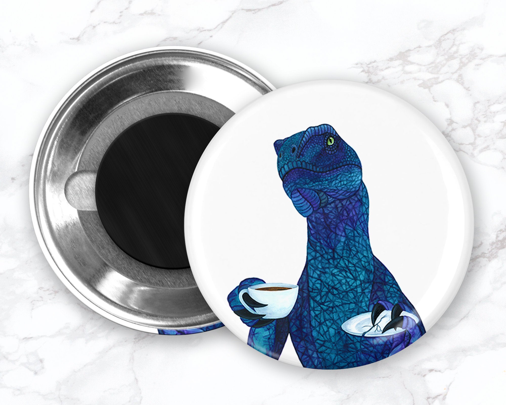 Funny Dinosaur Magnet, Blue Velociraptor Magnet, Funny Dinosaur Magnet, Coffee Magnet, Dinosaur Fridge Magnet, Refrigerator Magnets