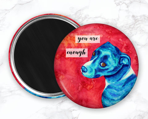 Pit Bull Magnet, Positive Affirmation Magnet, Self Care Fridge Magnet, Blue Dog Magnet, Dog Fridge Magnet, Dog Kitchen Magnet