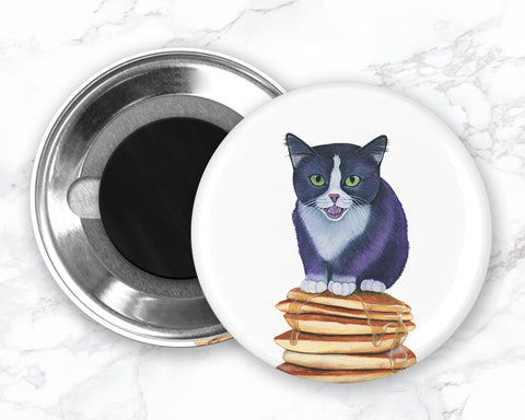 Cat Magnet, Cat Fridge Magnet, Pancake Magnet, Refrigerator Magnets, Cat Lover Gift, Funny Fridge Magnets, Kitchen Decor