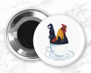 Chicken in a Teacup Magnet, Rooster Fridge Magnet, Funny Chicken Magnet, Funny Fridge Magnets, Kitchen Decor, Animal Magnet