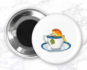 Goldfish in a Teacup Magnet, Goldfish Fridge Magnet, Funny Tea Magnet, Funny Fridge Magnets, Kitchen Decor, Animal Magnet