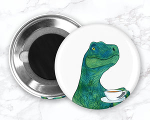 Funny Dinosaur Magnet, Green Velociraptor Magnet, Funny Dinosaur Magnet, Coffee Magnet, Dinosaur Fridge Magnet, Refrigerator Magnets