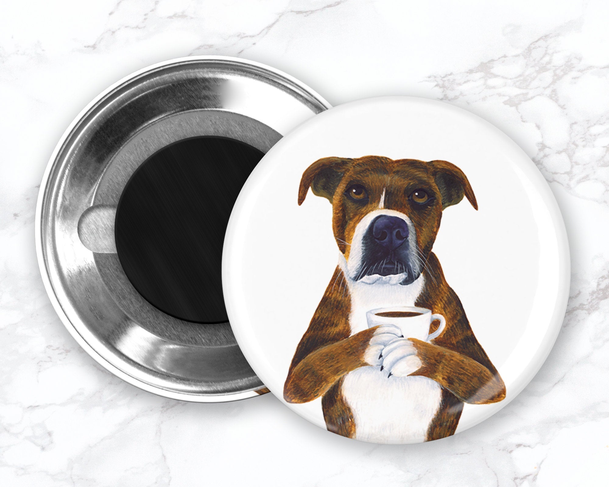 Dog With Coffee Magnet, Dog Fridge Magnet, Funny Dog Magnet, Refrigerator Magnets, Funny Fridge Magnets, Kitchen Decor, Animal Magnet