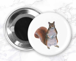 Squirrel With Tea Magnet, Squirrel Fridge Magnet, Funny Squirrel Magnet, Funny Fridge Magnets, Kitchen Decor, Animal Magnet