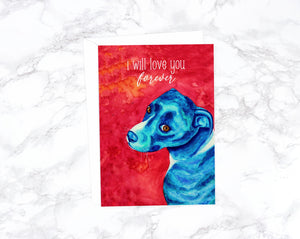 Funny Valentines Day Card, Funny Anniversary Card, I Love You Cards, Funny Love Cards, Funny Dog Birthday Card Funny, Blue Pitbull Card