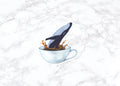 Humpback Whale with Coffee Cup, Whale Sticker, Water Bottle Stickers, Laptop Stickers, Laptop Decals, Funny Stickers
