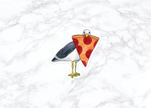 Seagull With Pizza Sticker, Water Bottle Stickers, Laptop Stickers, Laptop Decals, Funny Stickers, Watercolor Stickers