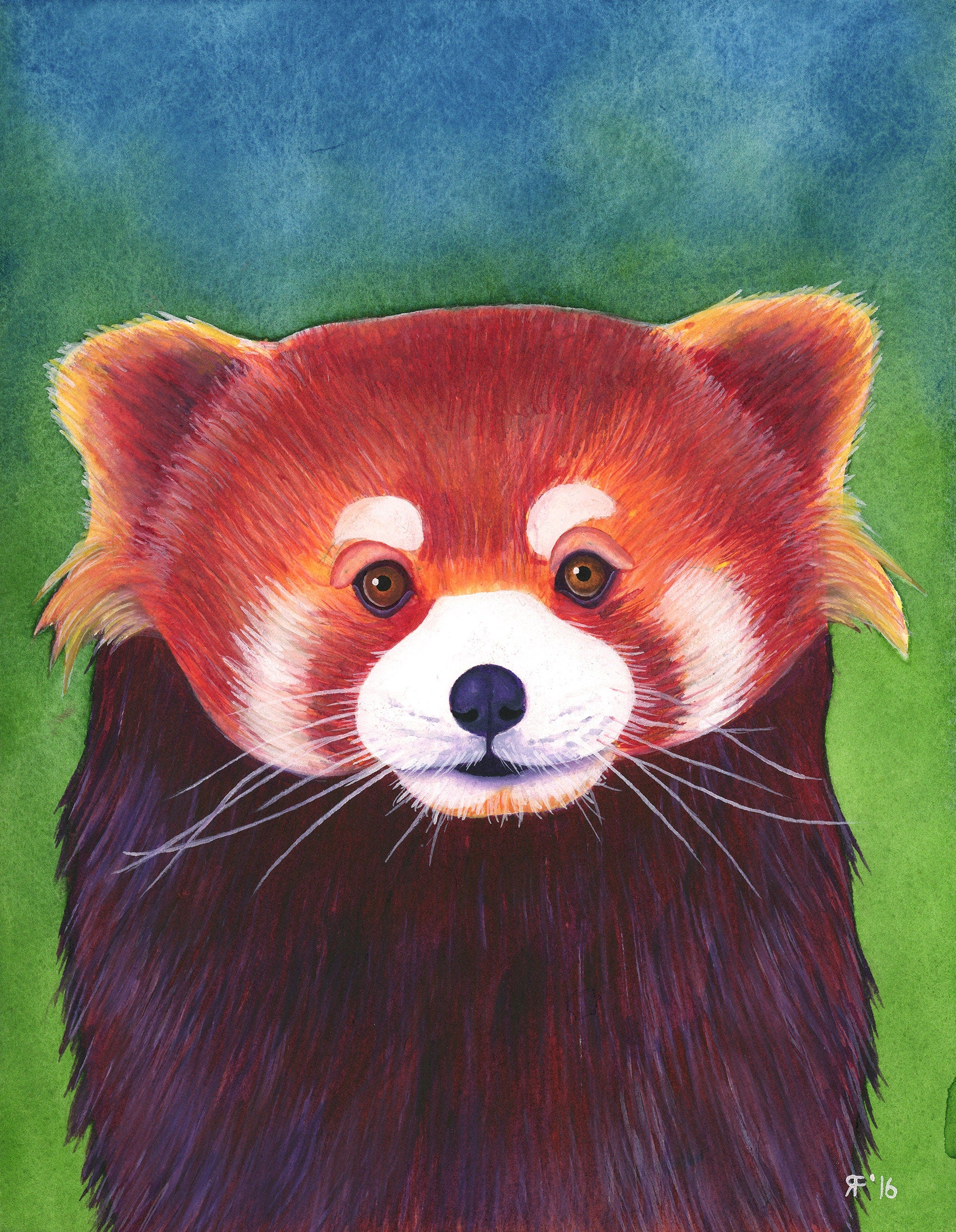 Watercolor Red Panda Art Print, Whimsical Animal Art Print, Whimsical Art Print, Watercolor Painting, Wildlife Art Print