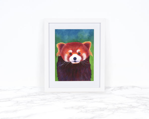 Watercolor Red Panda Art Print, Whimsical Animal Art Print, Whimsical Art Print, Watercolor Painting, Wildlife Art Print