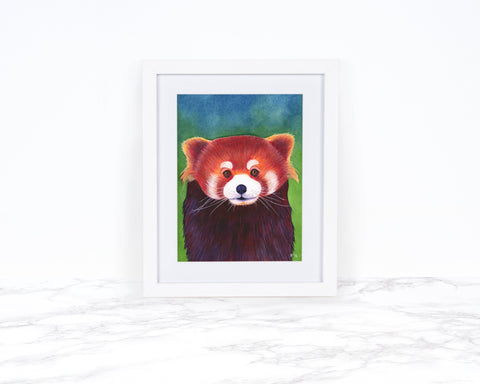 Watercolor Red Panda Art Print, Whimsical Animal Art Print, Whimsical Art Print, Watercolor Painting, Wildlife Art Print