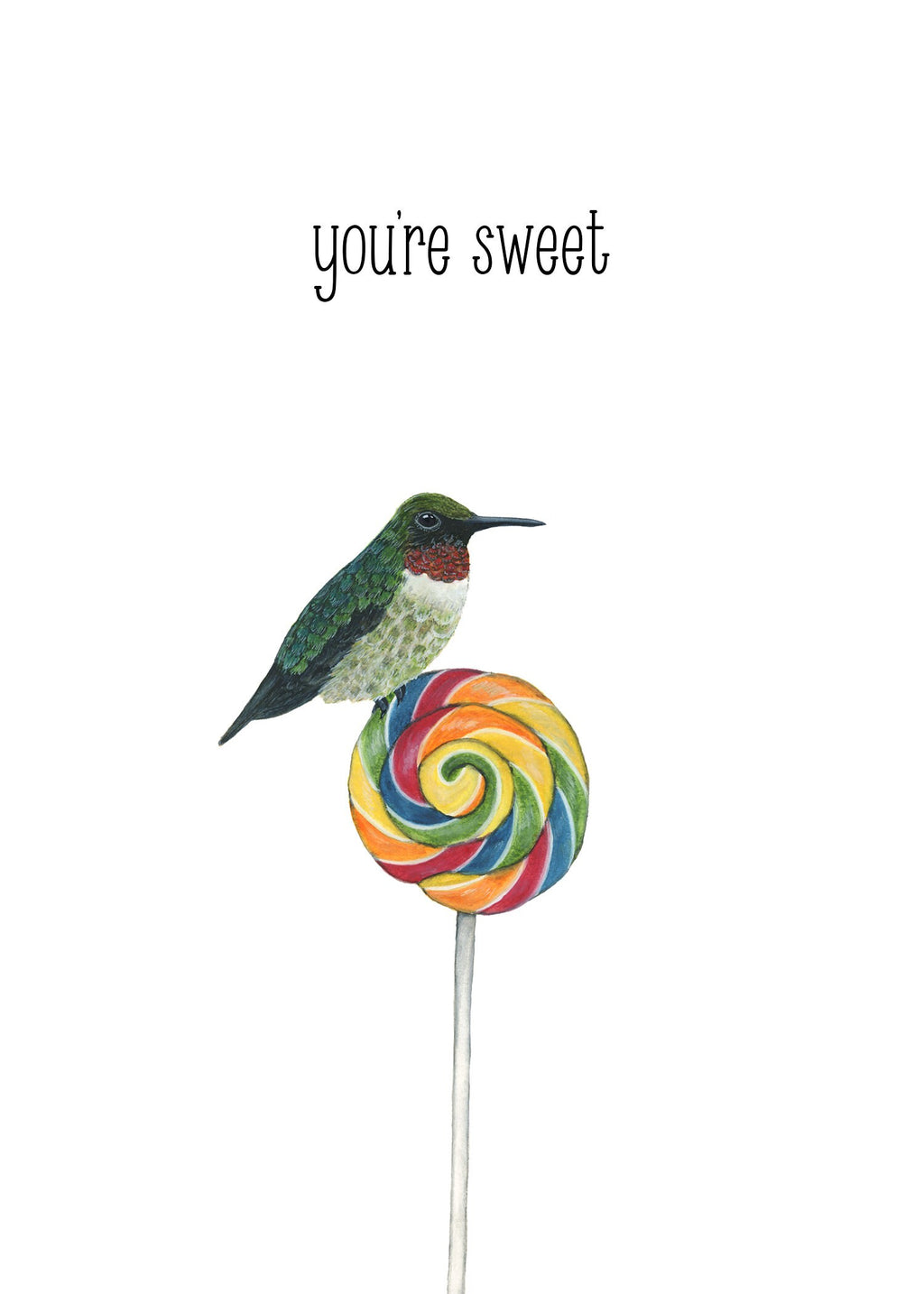 Watercolor Hummingbird Anniversary Card, Romantic Card, Love Card For Husband Birthday, Card For Girlfriend, Card For Wife