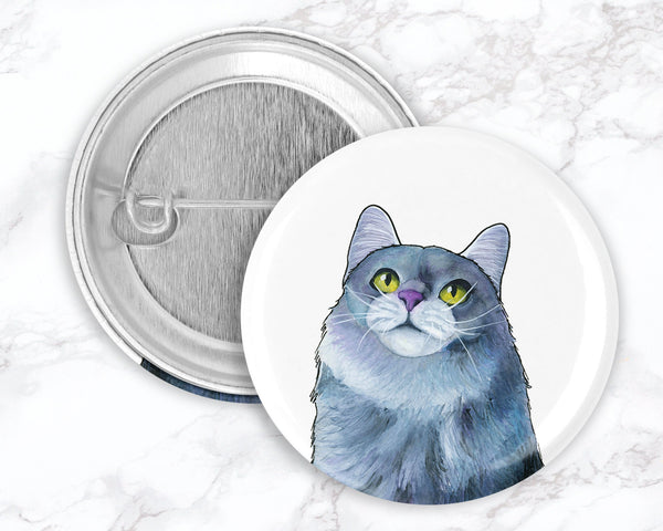 Cats with Coffee and Tea Pinback Button Set, Funny Cat Pin, Funny Cat Pinback Buttons, Backpack Accessory, Cat Gift