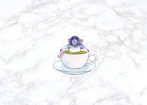 Rat in a Teacup Sticker, Pet Rat Sticker, Water Bottle Stickers, Laptop Stickers, Laptop Decals, Funny Stickers
