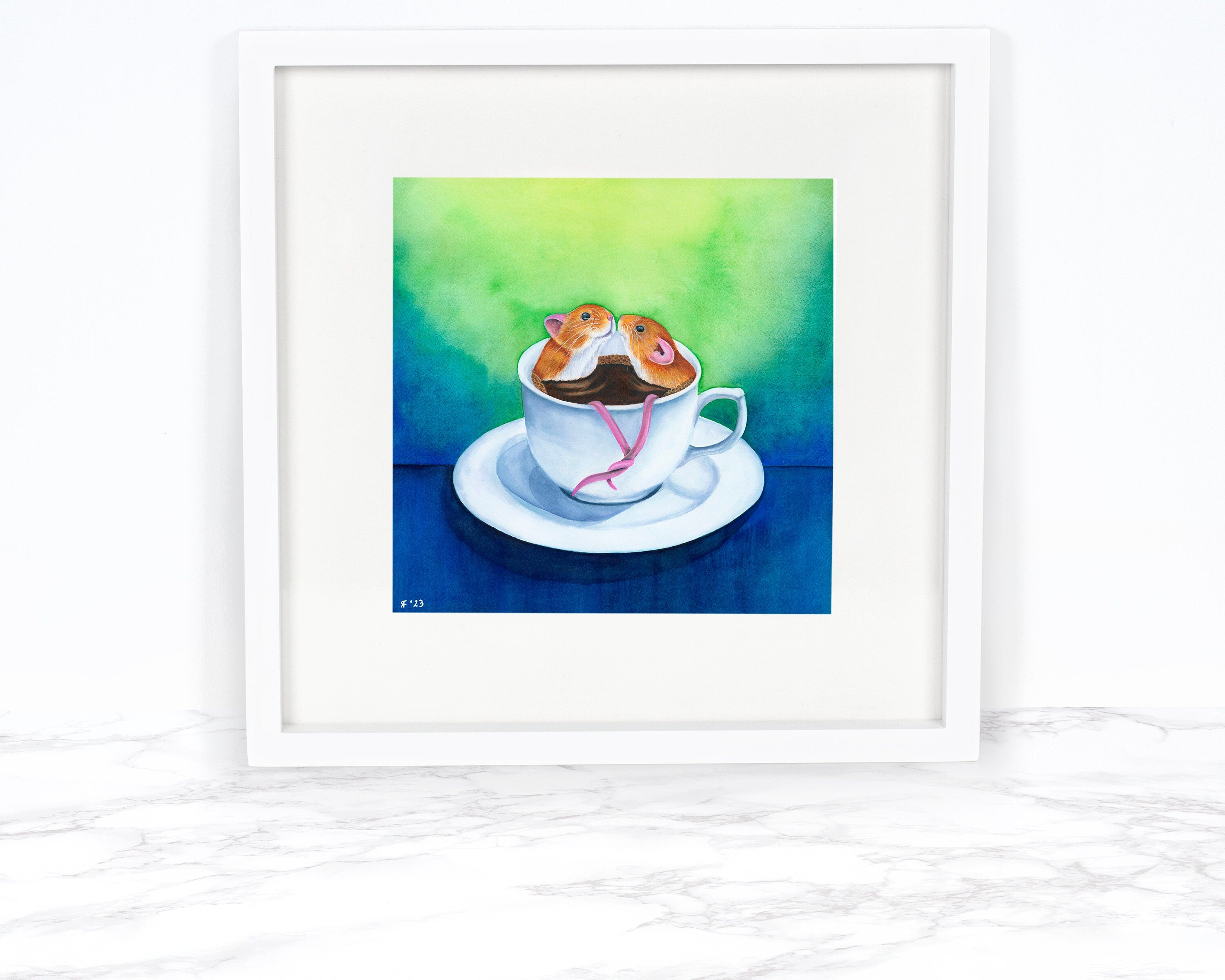 Coffee for Two, Original Watercolor Painting