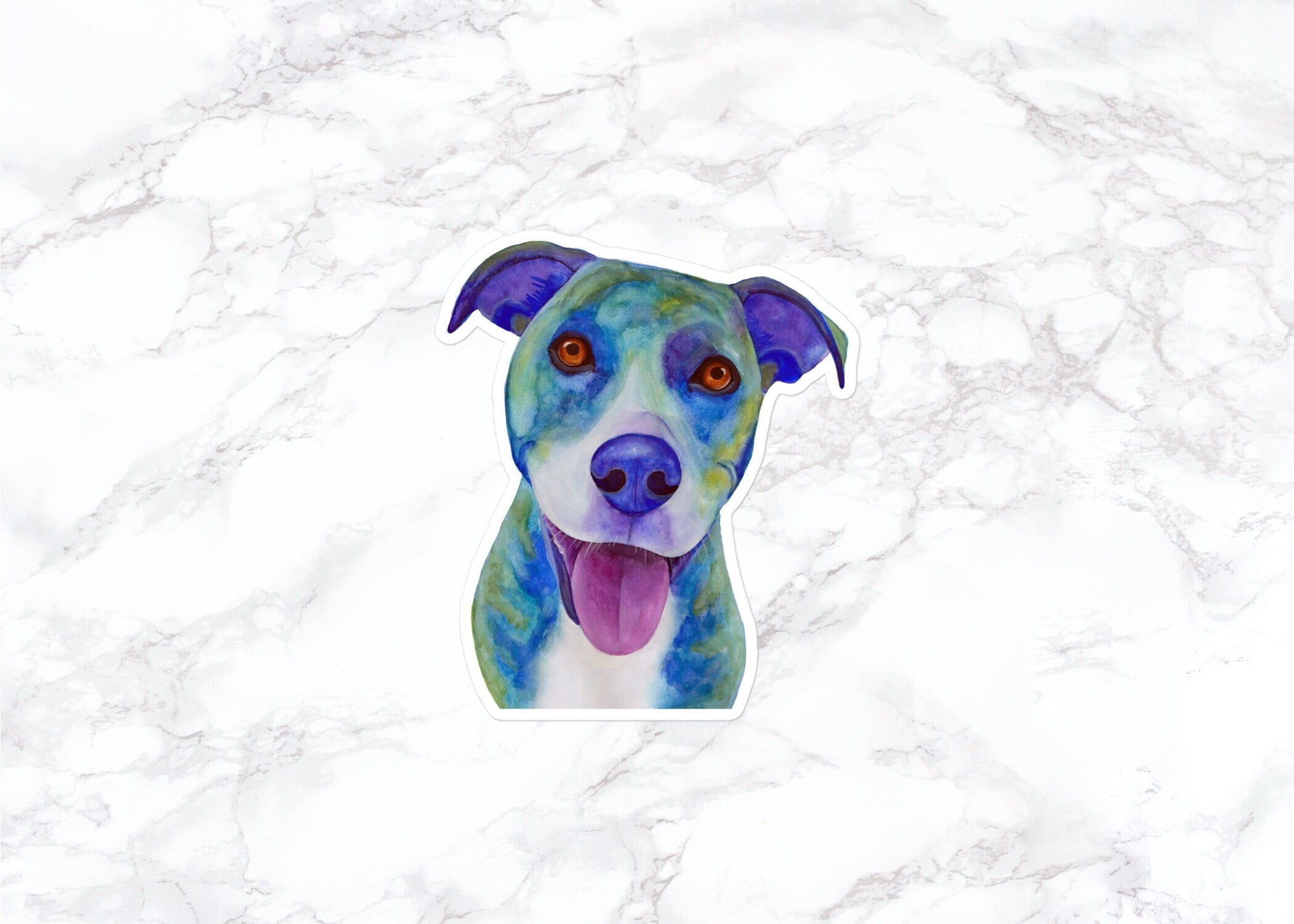 Pit Bull Sticker, Blue Dog Sticker, Water Bottle Stickers, Laptop Stickers, Laptop Decals, Funny Stickers, Watercolor Stickers